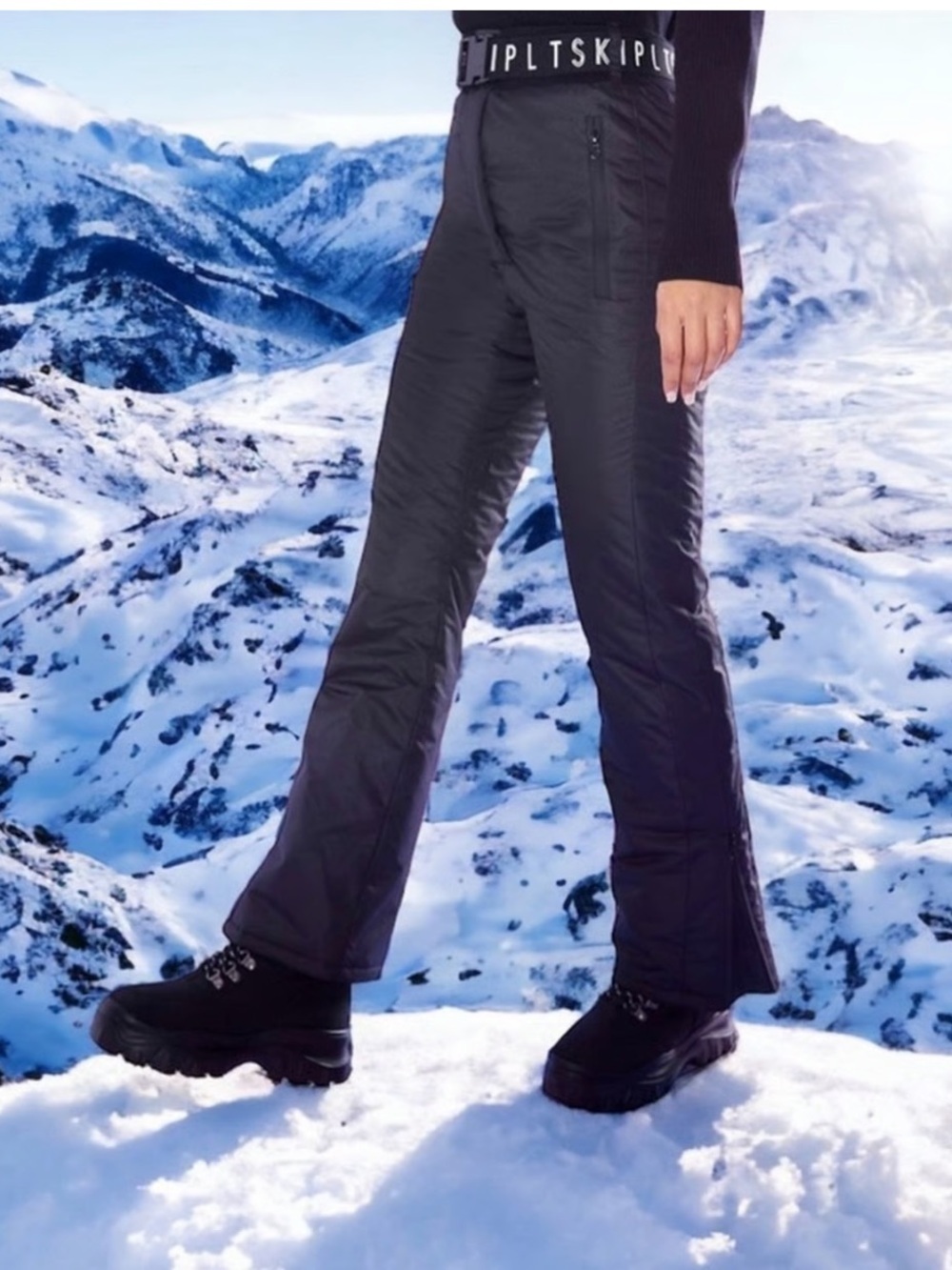 PrettyLittle Thing PLT Ski Black Fit and Flare Ski Pants